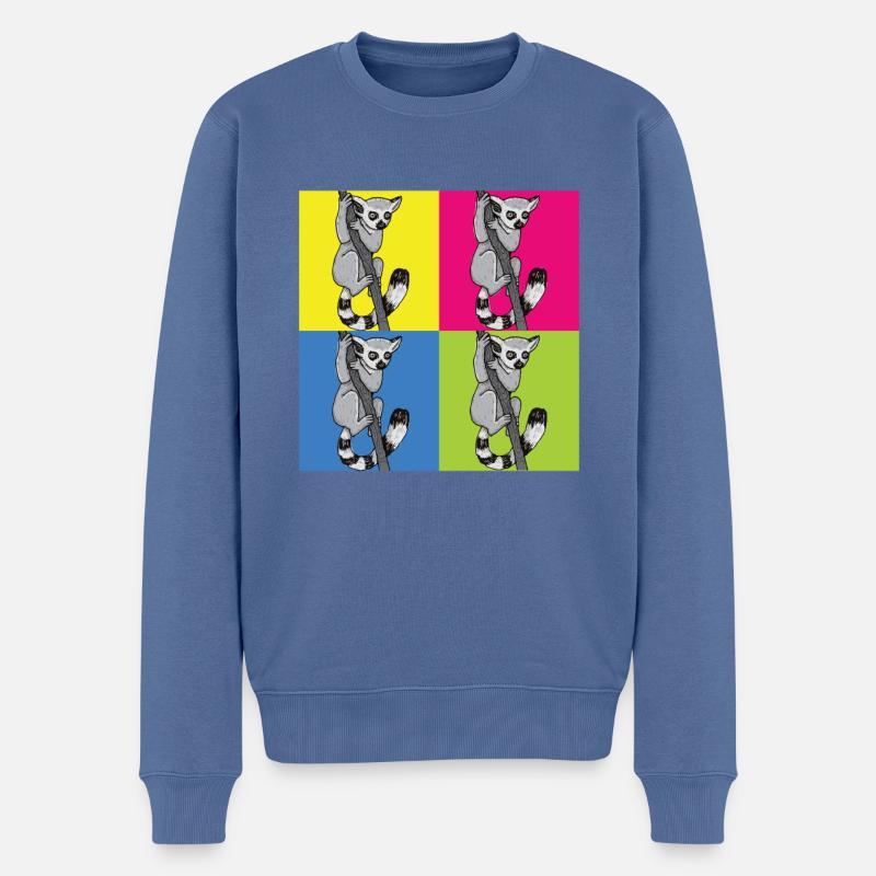 Lémurien - Pull Premium bio Homme - bleu pigeon