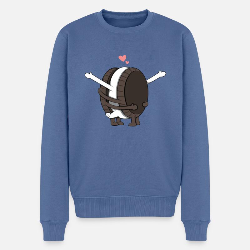 Keks-Paar Liebe - Männer Premium Bio Pullover - Taubenblau