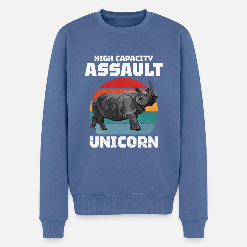 Rhinocéros - Pull Premium bio Homme - bleu pigeon
