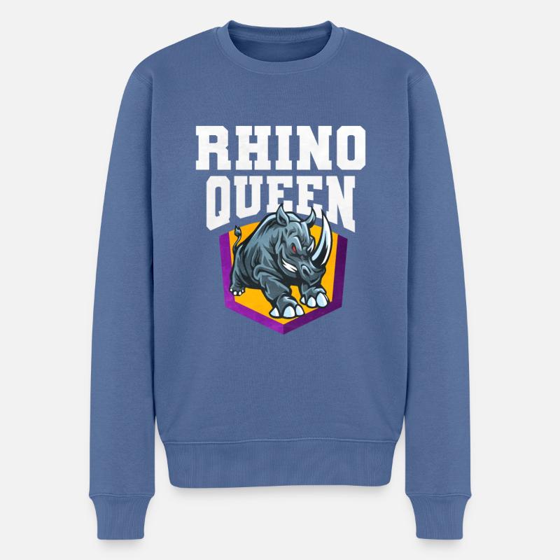Nashorn - Männer Premium Bio Pullover - Taubenblau
