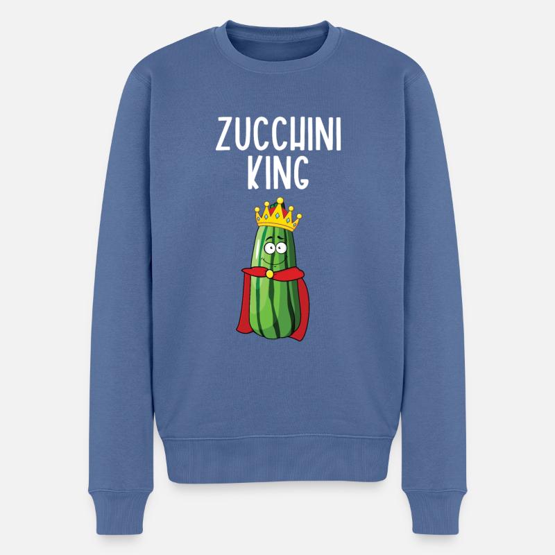 Zucchini - Männer Premium Bio Pullover - Taubenblau