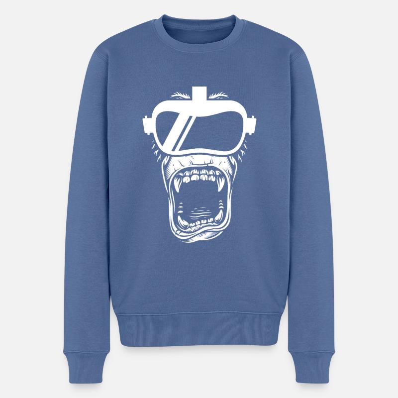 Virtual Reality VR Geschenk - Männer Premium Bio Pullover - Taubenblau