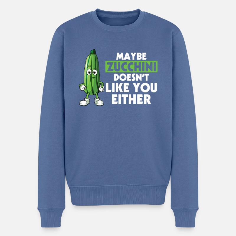 Zucchini - Männer Premium Bio Pullover - Taubenblau