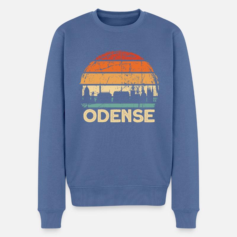 Odense - Männer Premium Bio Pullover - Taubenblau