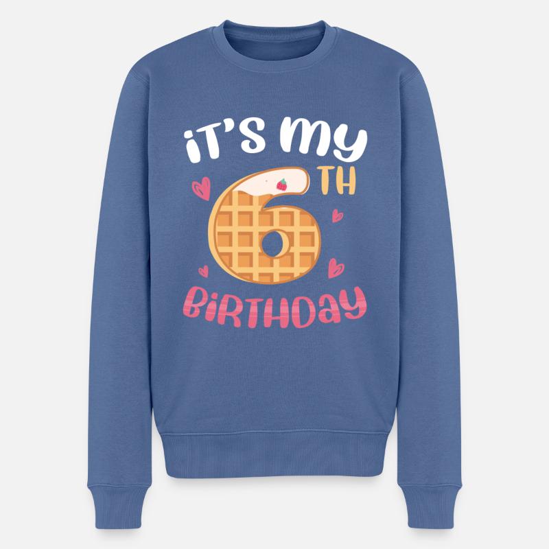 Gaufre du 6e anniversaire - Pull Premium bio Homme - bleu pigeon