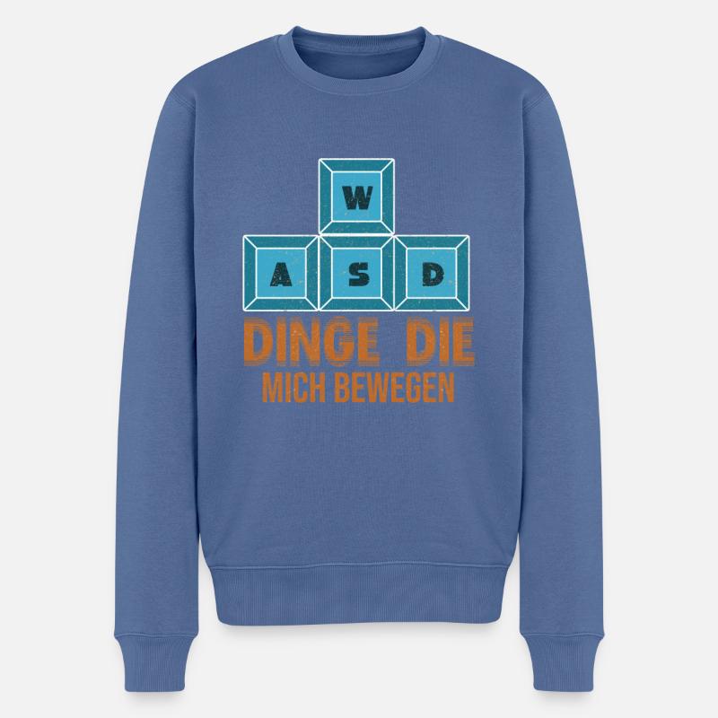 WASD Dinge Dich Mich Bewegen - Männer Premium Bio Pullover - Taubenblau