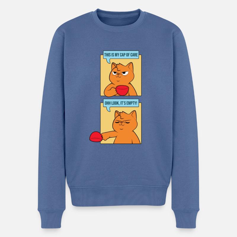 Chat - Pull Premium bio Homme - bleu pigeon