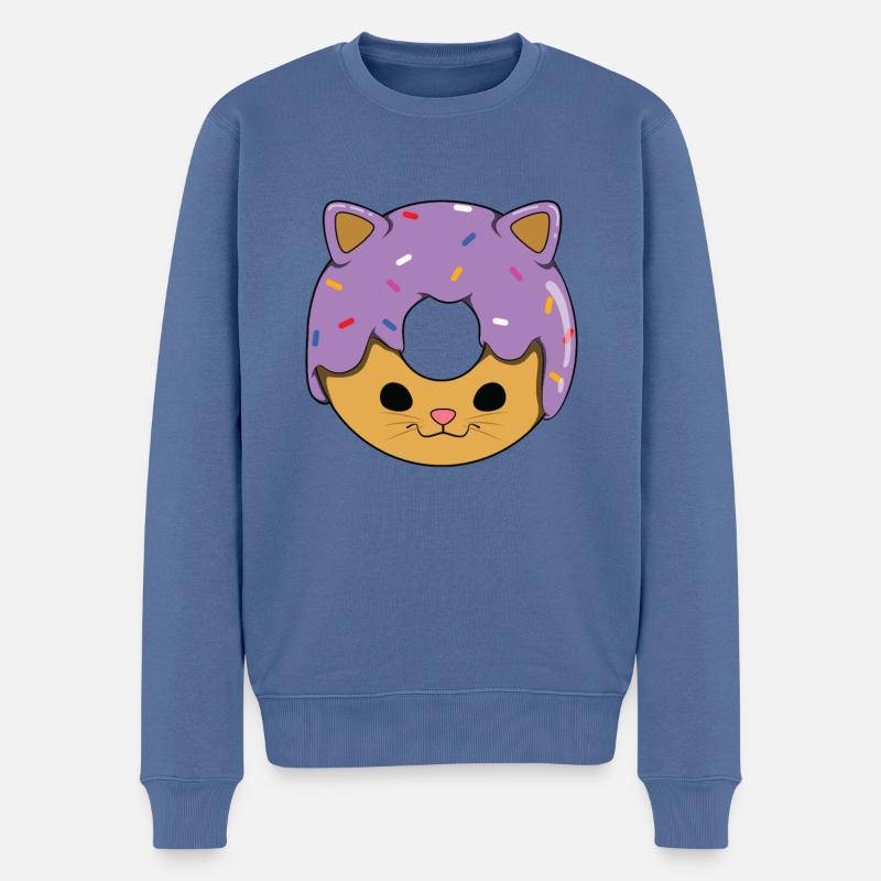 Donut de chat - Pull Premium bio Homme - bleu pigeon