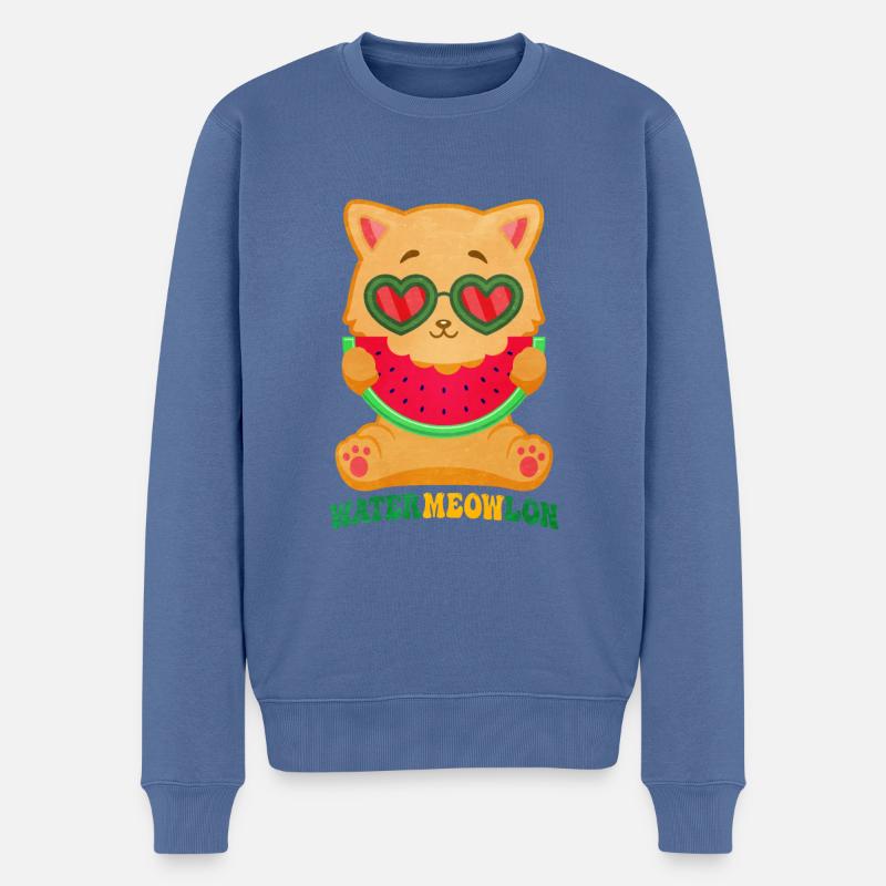 Pastèque - Pull Premium bio Homme - bleu pigeon