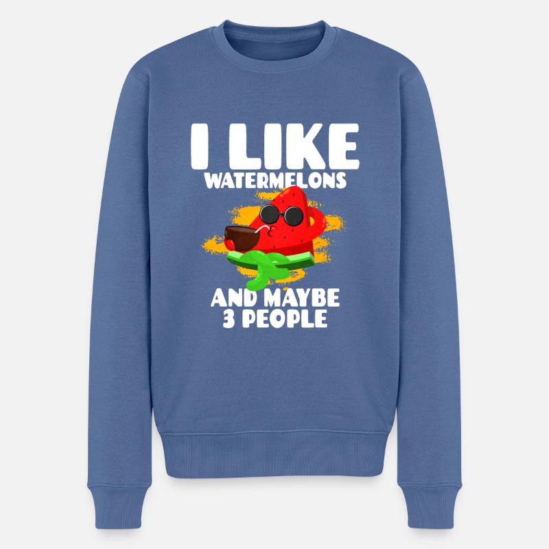 Pastèque - Pull Premium bio Homme - bleu pigeon