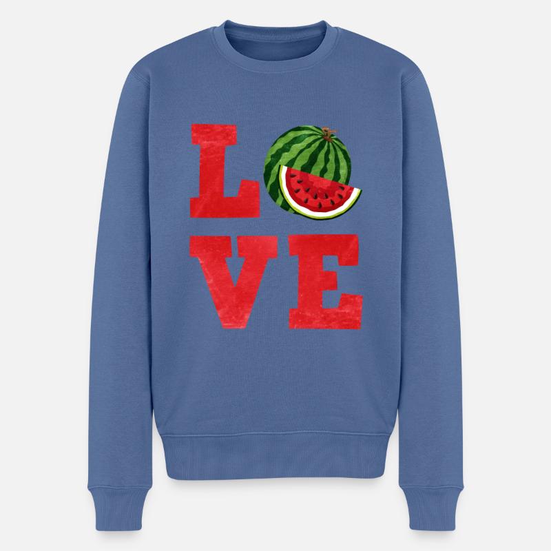 Pastèque - Pull Premium bio Homme - bleu pigeon