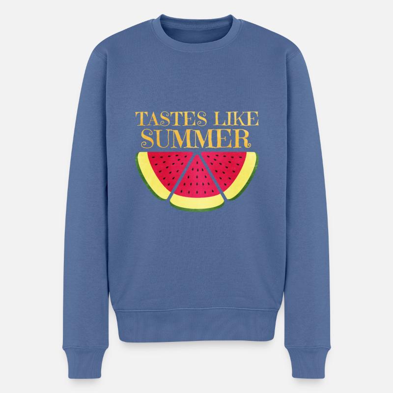 Pastèque - Pull Premium bio Homme - bleu pigeon