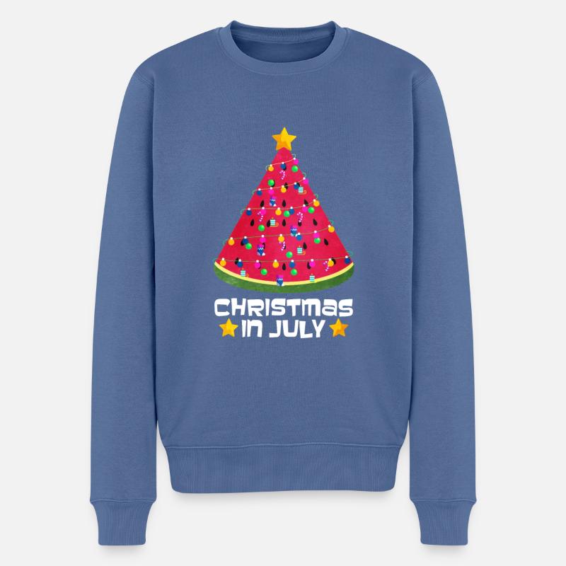 Wassermelone - Männer Premium Bio Pullover - Taubenblau