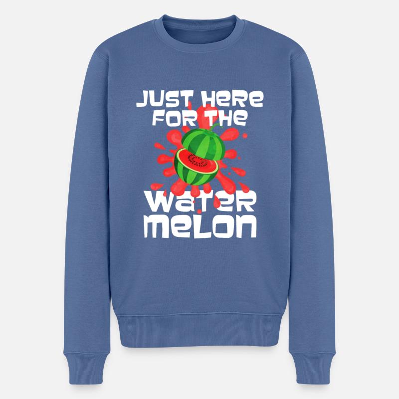 Wassermelone - Männer Premium Bio Pullover - Taubenblau