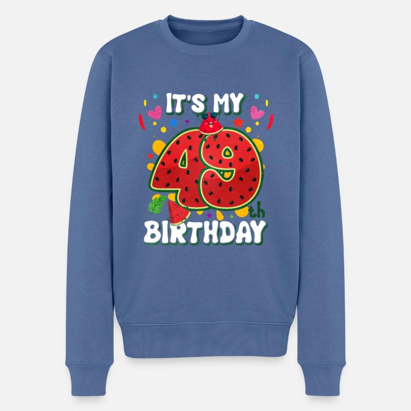 49e anniversaire Pastèque - Pull Premium bio Homme - bleu pigeon