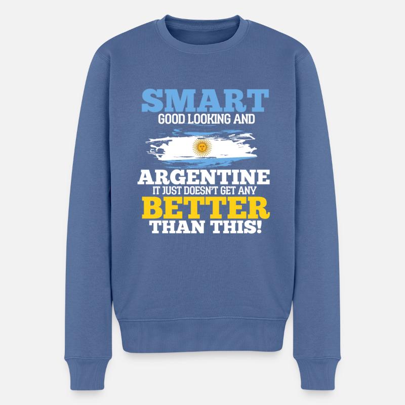 Argentinien - Männer Premium Bio Pullover - Taubenblau