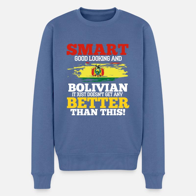 Bolivien - Männer Premium Bio Pullover - Taubenblau