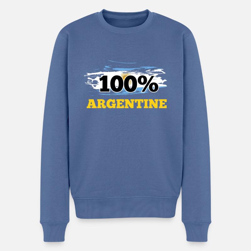 Argentinien - Männer Premium Bio Pullover - Taubenblau
