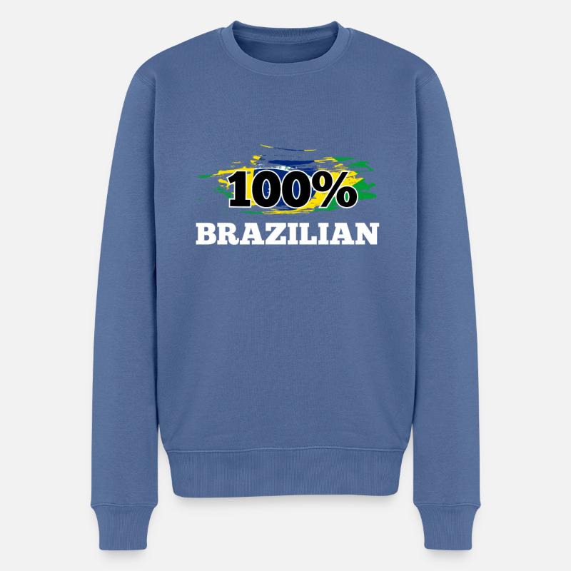 Brasilien - Männer Premium Bio Pullover - Taubenblau