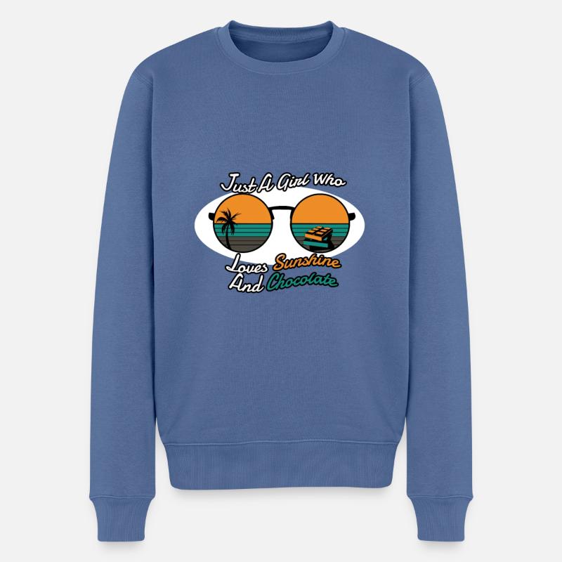 Chocolat - Pull Premium bio Homme - bleu pigeon