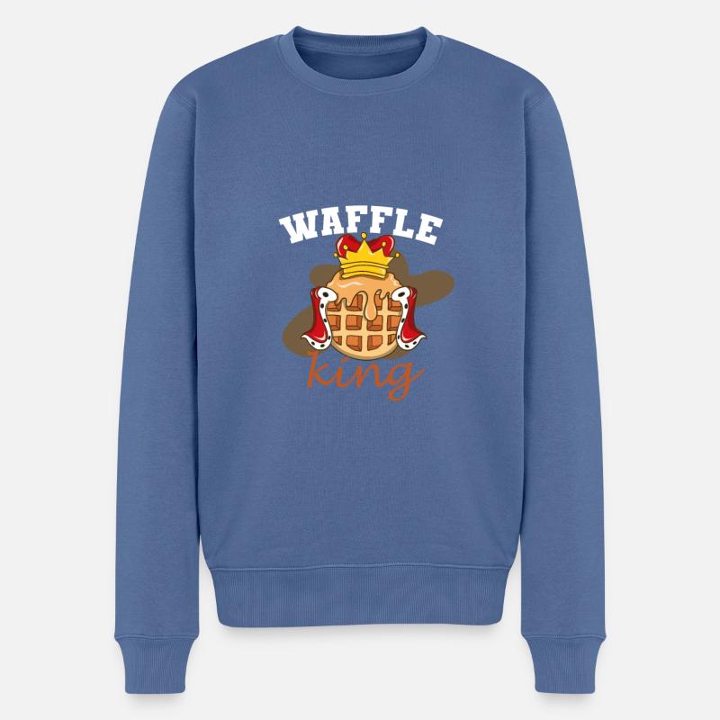 Waffel - Männer Premium Bio Pullover - Taubenblau