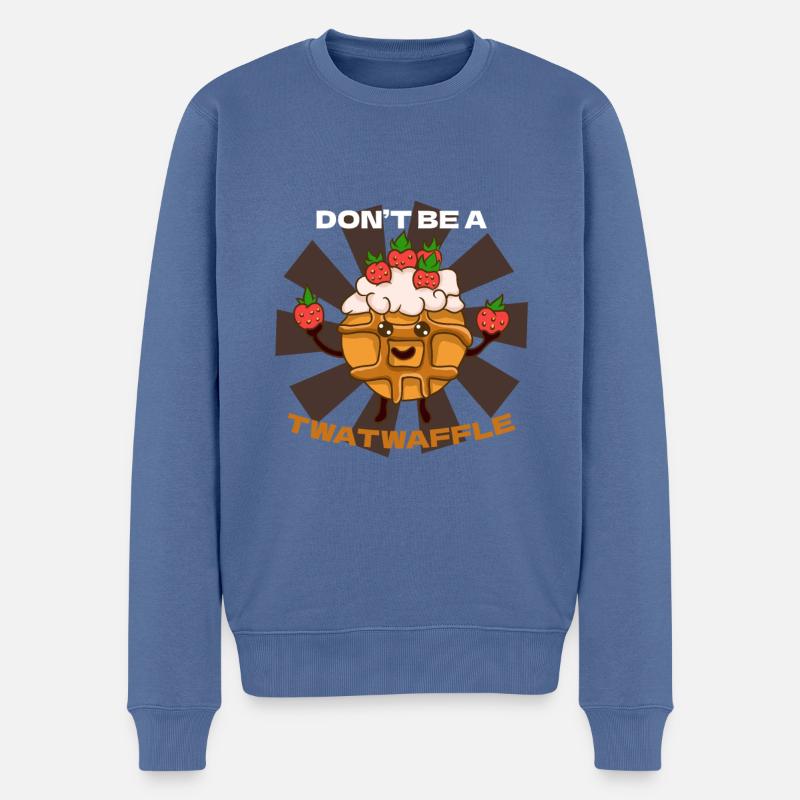 Waffel - Männer Premium Bio Pullover - Taubenblau