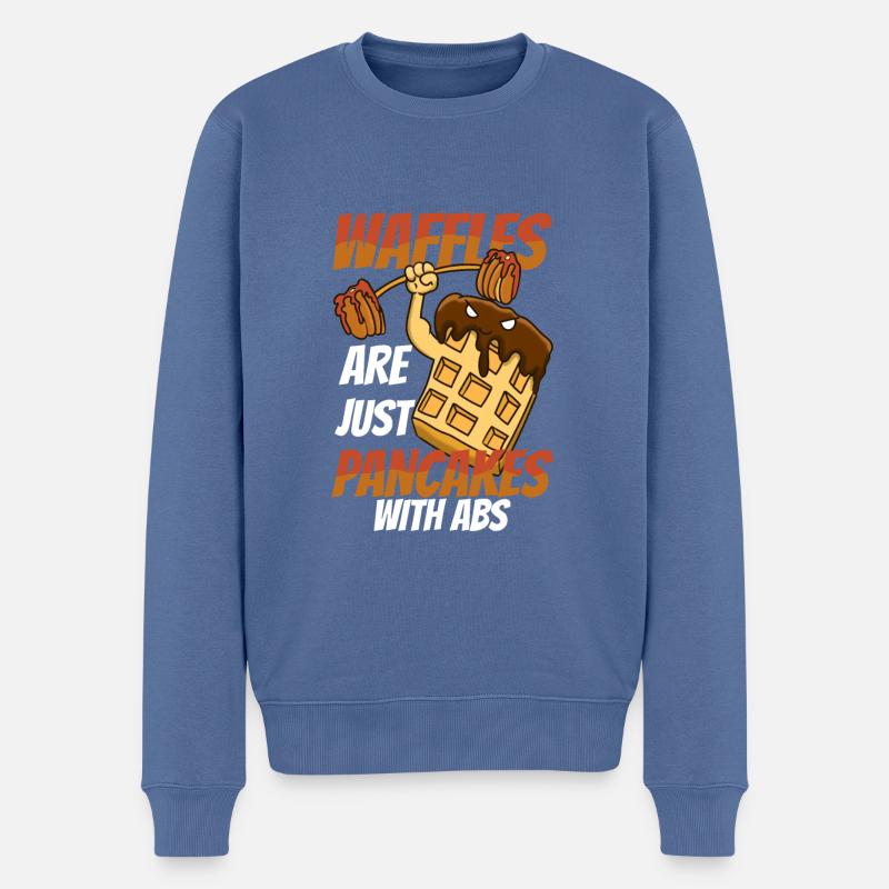 Waffel - Männer Premium Bio Pullover - Taubenblau