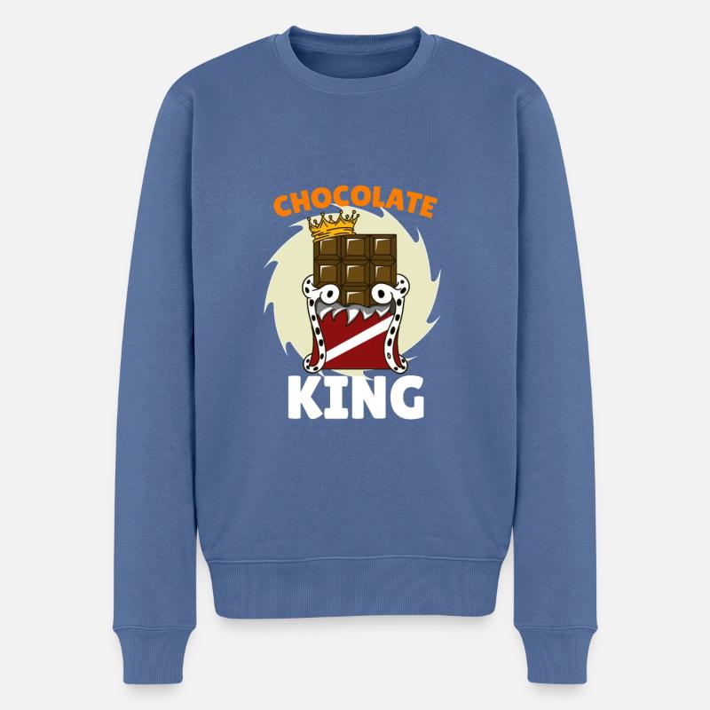 Chocolat - Pull Premium bio Homme - bleu pigeon