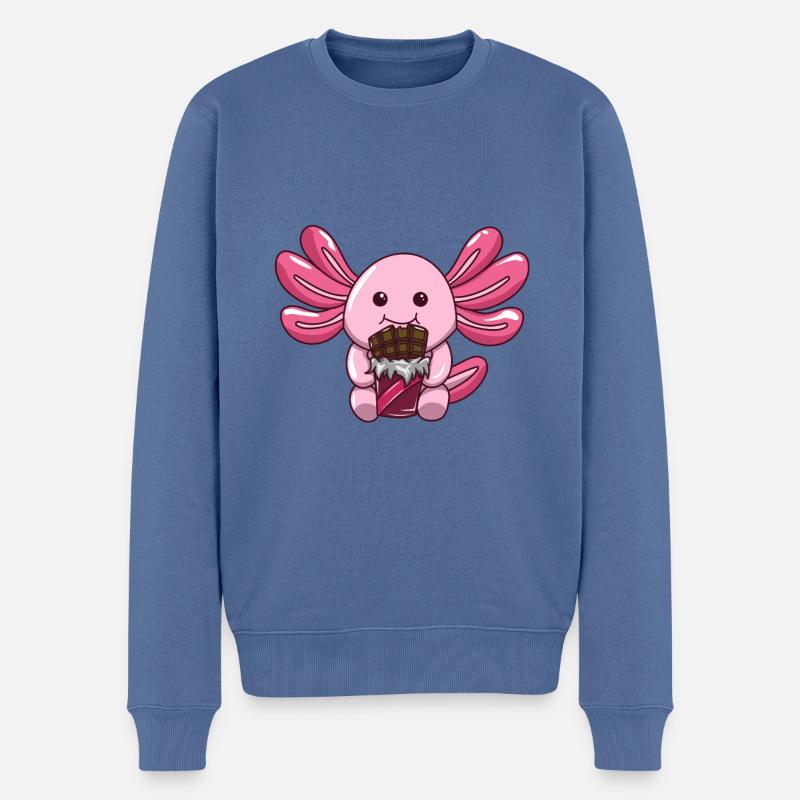 Schokolade - Männer Premium Bio Pullover - Taubenblau