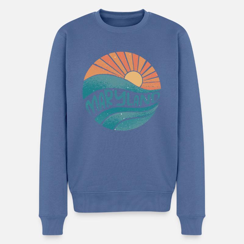 Maryland - Männer Premium Bio Pullover - Taubenblau