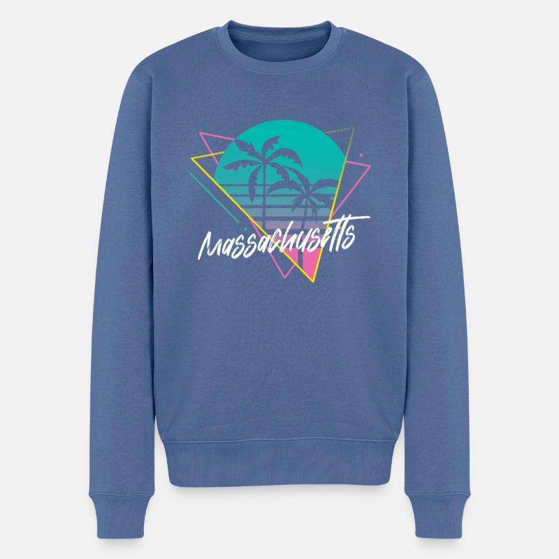 Massachusetts - Männer Premium Bio Pullover - Taubenblau