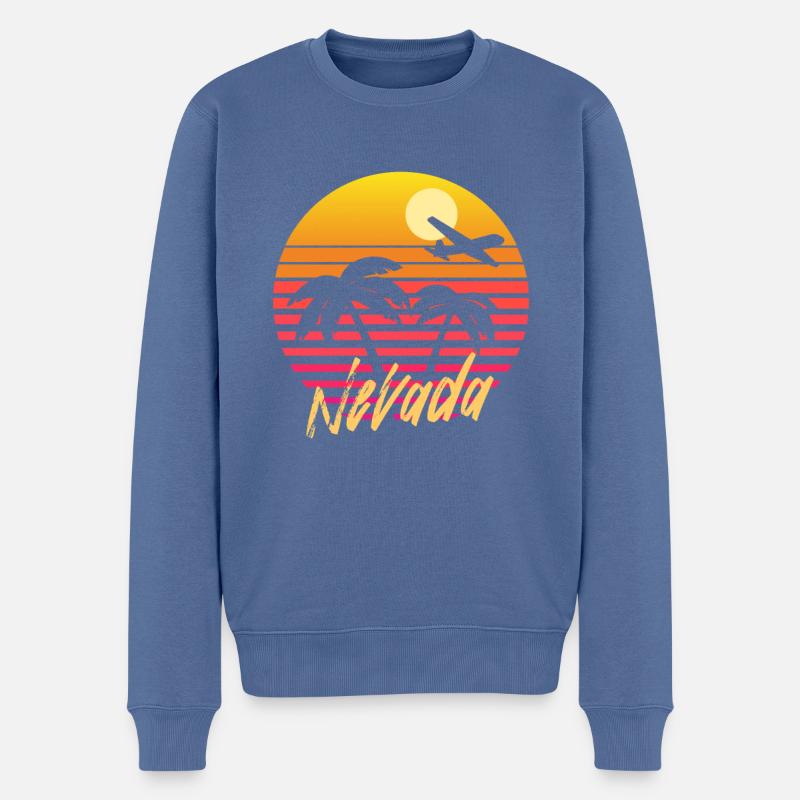 Nevada - Männer Premium Bio Pullover - Taubenblau