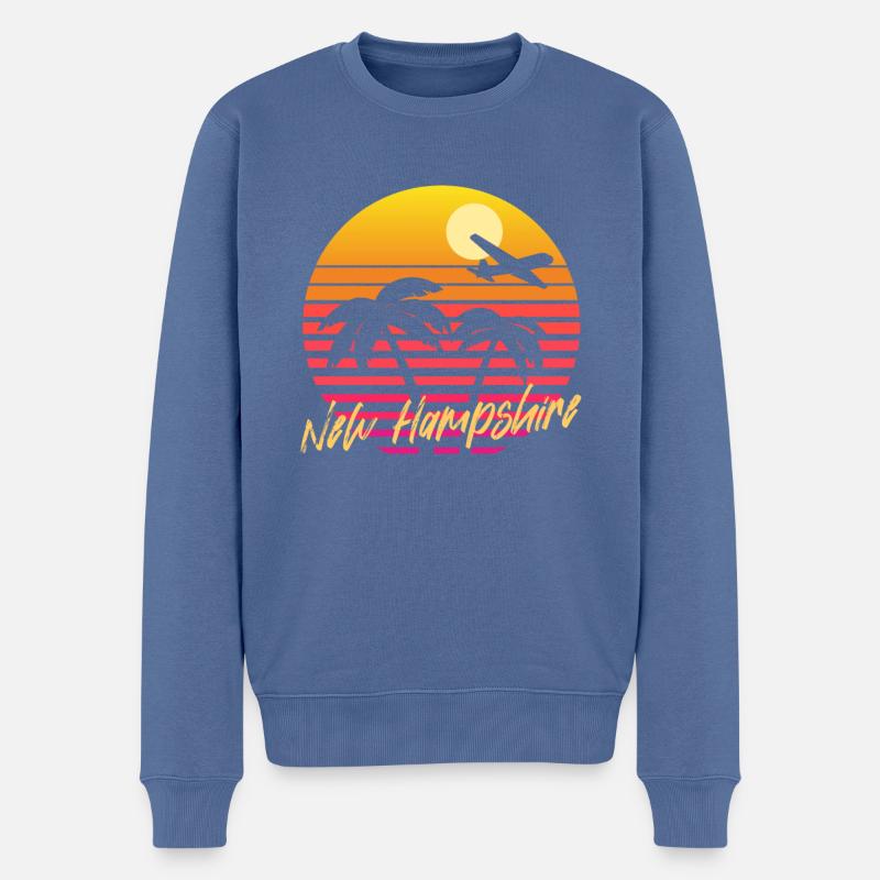 New Hampshire - Männer Premium Bio Pullover - Taubenblau