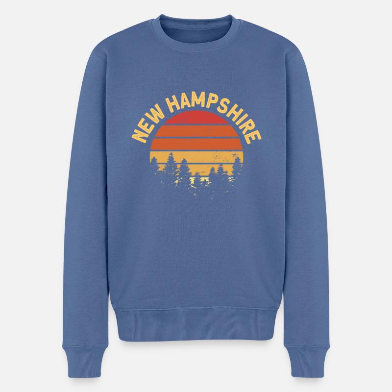 New Hampshire - Männer Premium Bio Pullover - Taubenblau