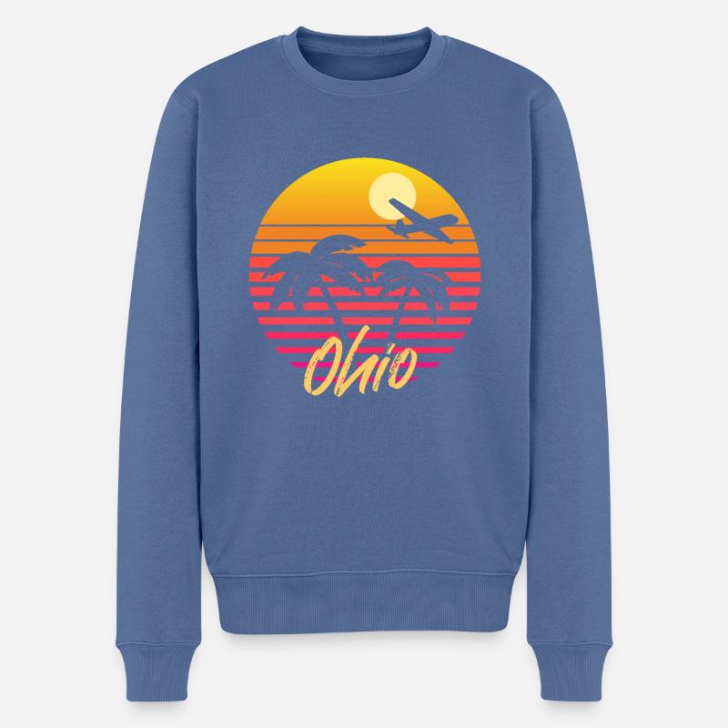 Ohio - Männer Premium Bio Pullover - Taubenblau