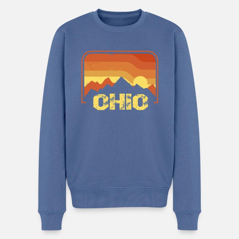 Ohio - Männer Premium Bio Pullover - Taubenblau