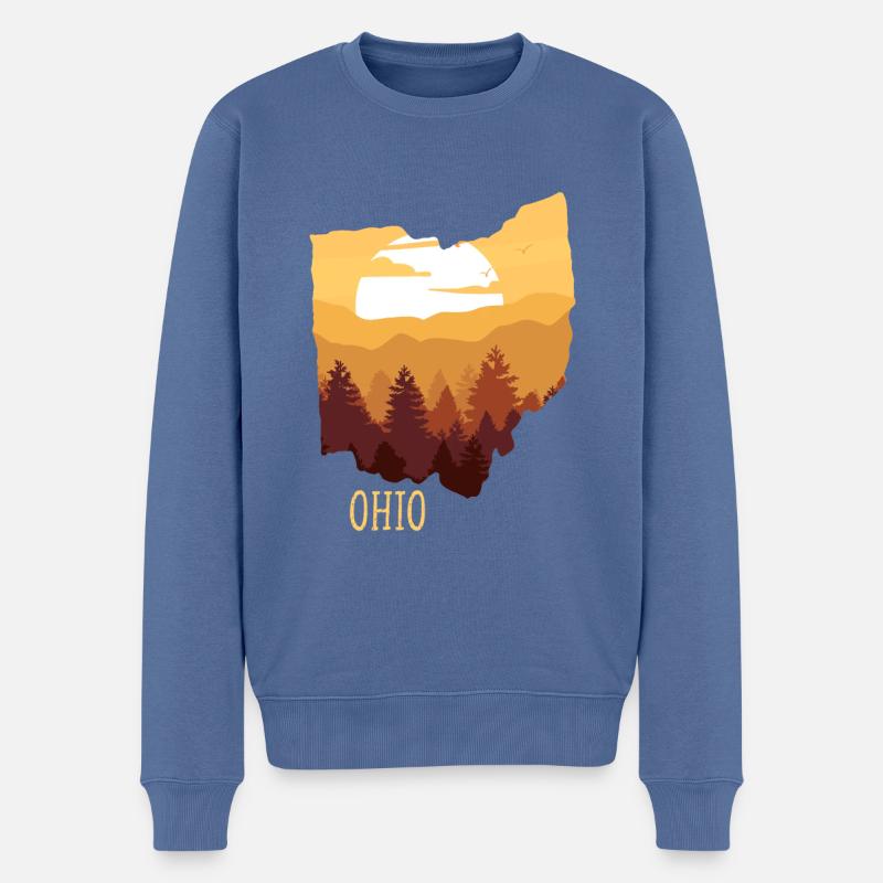 Ohio - Männer Premium Bio Pullover - Taubenblau