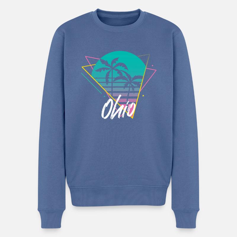 Ohio - Männer Premium Bio Pullover - Taubenblau