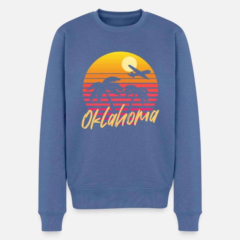 Oklahoma - Männer Premium Bio Pullover - Taubenblau