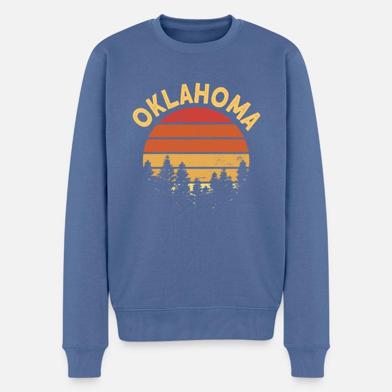 Oklahoma - Männer Premium Bio Pullover - Taubenblau
