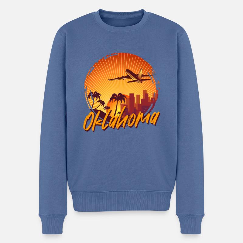 Oklahoma - Pull Premium bio Homme - bleu pigeon