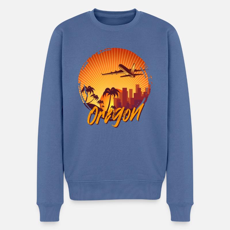 Oregon - Pull Premium bio Homme - bleu pigeon