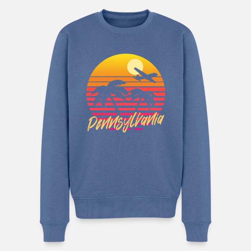 Pennsylvania - Männer Premium Bio Pullover - Taubenblau