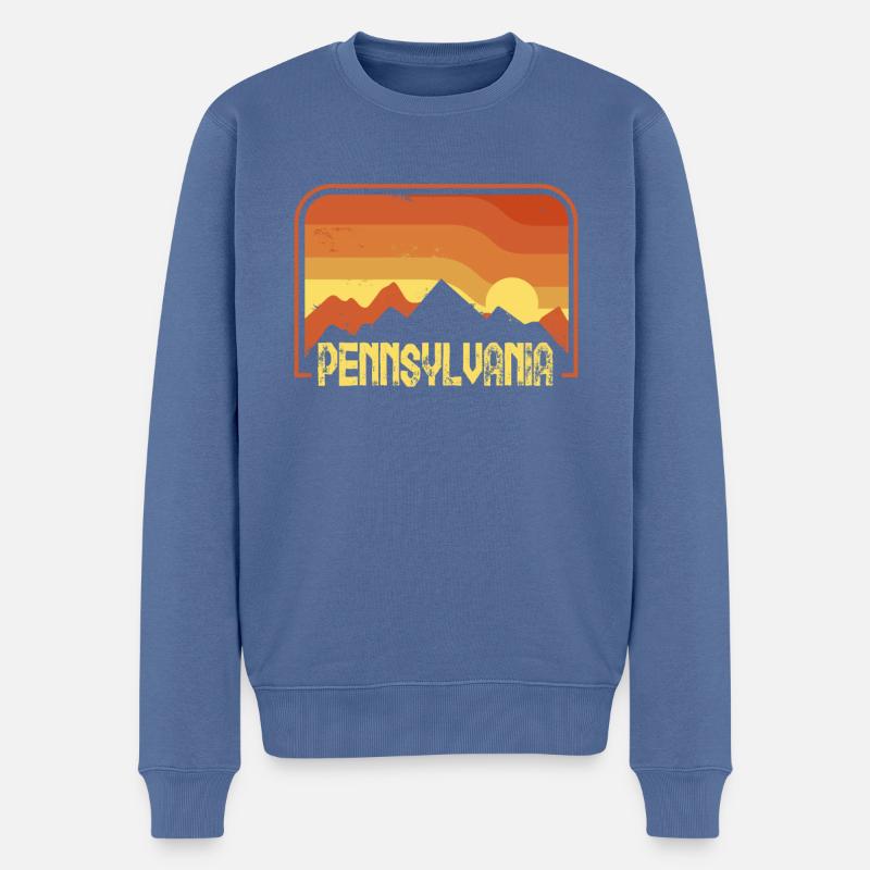 Pennsylvania - Männer Premium Bio Pullover - Taubenblau