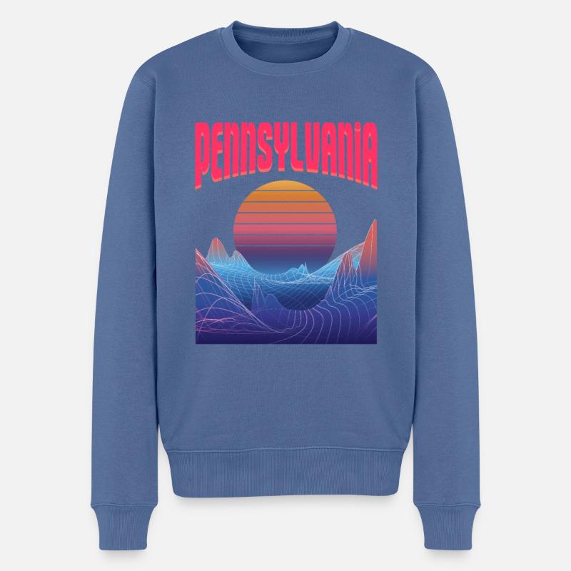 Pennsylvania - Männer Premium Bio Pullover - Taubenblau