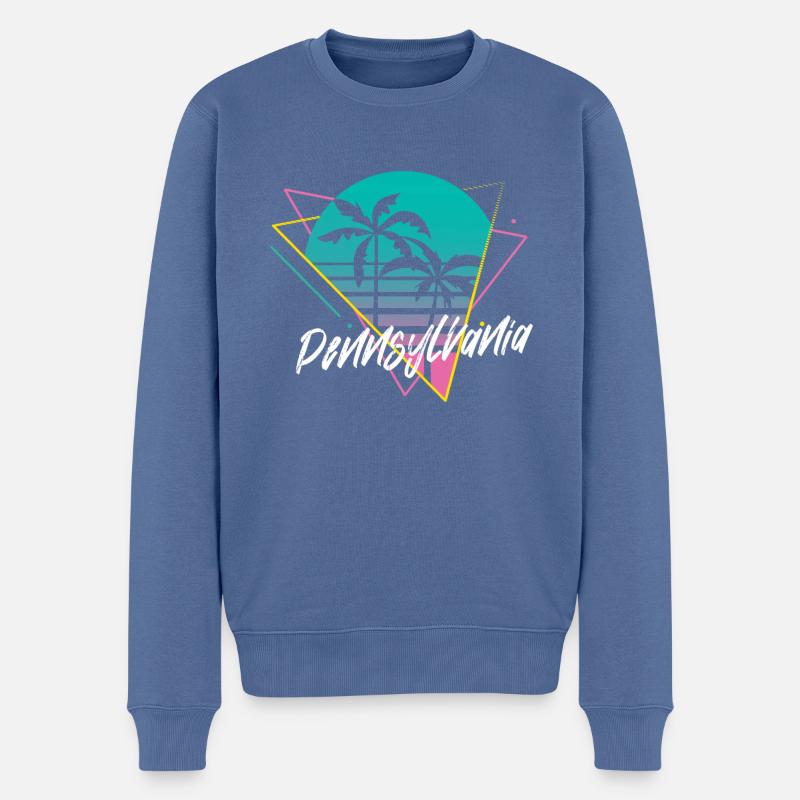 Pennsylvania - Männer Premium Bio Pullover - Taubenblau