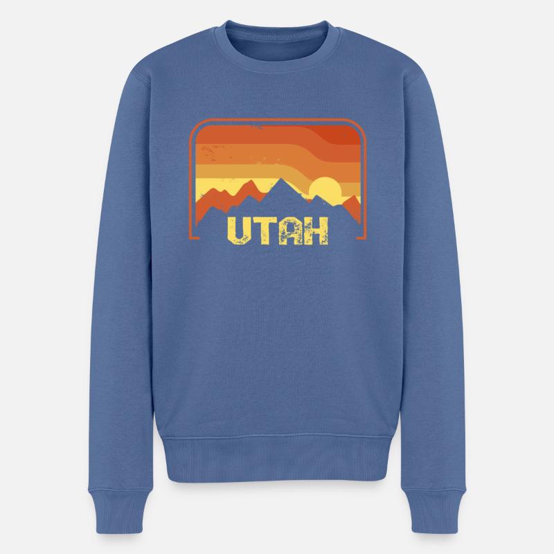 Utah - Männer Premium Bio Pullover - Taubenblau