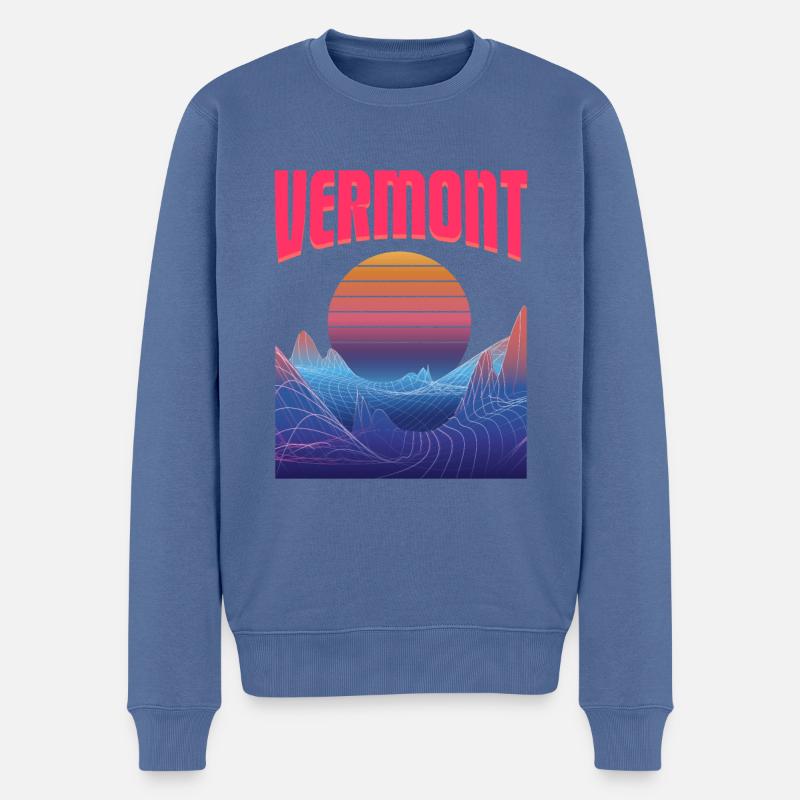 vermont - Männer Premium Bio Pullover - Taubenblau