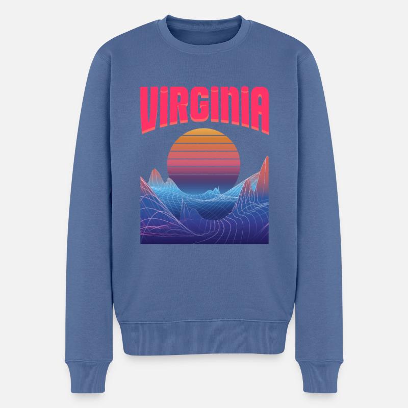 Virginia - Männer Premium Bio Pullover - Taubenblau