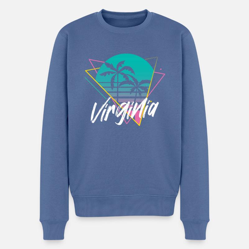 Virginia - Männer Premium Bio Pullover - Taubenblau
